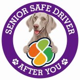 カーサイン 高齢者マーク SENIOR SAFE DRIVER ワイマラナー ステッカー シール 直径13cm 肉球 日本製 車