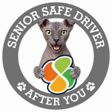 カーサイン 高齢者マーク SENIOR SAFE DRIVER ユークレニアンレフコイ ステッカー シール 直径13cm 肉球 日本製 車