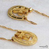 馬蹄クロスネックレス ハワイアンネックレス ペンダントネックレス ゴールドネックレス スクリューチェーン 細身 小ぶり キラキラ ラグジュアリー 高級感 ショート 男女兼用 レディース 女性