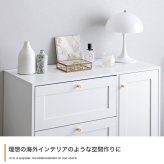 キャビネット チェスト タンス サイドボード リビング 扉 引き出し 台所 棚 ディスプレイ 玄関 衣装 キッチン 衣類 洋服 框 かまち 幅90 韓国 インテリア スリム 配線穴 可動棚 3段 ハイタイプ 新生活