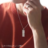 ハワイアンジュエリー ネックレス シルバー ペアネックレス 2本セット 刻印 無料 誕生石入れ可 カットアウト プレート LLサイズ シルバー925 大人 友達 長さ選べる カップル 夫婦 プレゼント ハロウィン 【品番：CG-SP11201P】