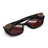 グッチ GUCCI サングラス アジアンフィット アイウェア UVカット スクエア GG1826SK-007 メンズ レディース ユニセックス ブラック+レッド 国内正規品