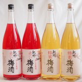 梅酒4本セット(赤しそ赤い梅酒(和歌山) 蜂蜜梅酒(和歌山)) 1800ml×4本