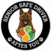 カーサイン 高齢者マーク SENIOR SAFE DRIVER 琉球犬 マグネット 強力 直径13cm 肉球 日本製 車 ステッカー