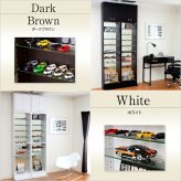 ラック コレクション -Luke-ルーク 浅型ハイタイプ セット 本体+上置き CLR-485SET--WH ホワイト 幅48.5×奥19×高48cm ホームテイスト コレクションケース ディスプレイケース ガラスケース ショーケース 飾る 新生活