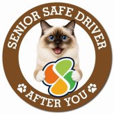 カーサイン 高齢者マーク SENIOR SAFE DRIVER バーマン マグネット 強力 直径13cm 肉球 日本製 車 ステッカー