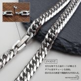 ステンレス ホエールテールネックレス ハワイアンネックレス ダブル喜平ネックレス 6面カット 50cm 60cm シルバー ドルフィンテール いるか クジラ 中折れ式 メンズ 男性 金属アレルギー対応 ペンダント