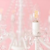 照明 ライト お手軽シャンデリア12灯（LED電球付き） 姫系 プリンセスホワイト 引掛けシーリング付き 簡単取り付け 天井 ゴージャス おしゃれ 12畳 ダイニング リビングロココ調 ヨーロピアン クラシック か 新生活