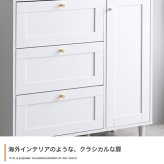 キャビネット チェスト タンス サイドボード リビング 扉 引き出し 台所 棚 ディスプレイ 玄関 衣装 キッチン 衣類 洋服 框 かまち 幅90 韓国 インテリア スリム 配線穴 可動棚 3段 ハイタイプ 新生活