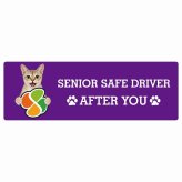 カーサイン 高齢者マーク SENIOR SAFE DRIVER シンガプーラ ステッカー シール 長方形 15x5cm 肉球 日本製 車