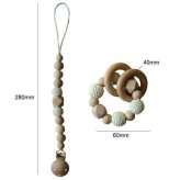 ライオンあみぐるみラトル 木のおもちゃ ホルダー 4点set（ライオンのラトル1点 歯固め2種 ホルダー1点）ギフト プレゼント 出産祝い