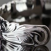 ハワイアンジュエリー バングル ハワイアンジュエリー ブレスレット 幅15mm 刻印 無料 サイズが選べる オープンバングル カットアウト スクロール シルバー925 太め メンズ レディース 誕生日 プレゼント ハロウィン 【品番：B5003-15】
