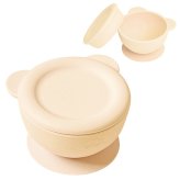 当日出荷 楽天ランキング受賞！ リリーブ ファースト離乳食吸着ボウル クリーム ギフト reliev ベビー食器 離乳食 食器 出産祝い プレゼント 子供用食器 プラチナシリコン 食洗機 電子レンジOK 皿 ベビーボウル キッズボウル 離乳食初期・中期 もらって 嬉しい