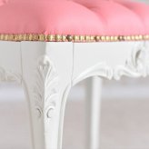 チェア 椅子 スツール 姫系 トリノ リヨン 幅82cm ベンチ 合皮 ホワイト アンティーク調 ロココ調猫脚 ヨーロピアン 輸入家具 オシャレ ピンク プリンセス クラシック かわいい 北欧 新生活