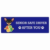 カーサイン 高齢者マーク SENIOR SAFE DRIVER スムースコートチワワ ステッカー シール 長方形 15x5cm 肉球 日本製 車