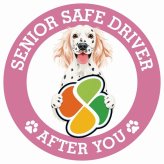 カーサイン 高齢者マーク SENIOR SAFE DRIVER イングリッシュセター ステッカー シール 直径13cm 肉球 日本製 車