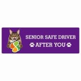 カーサイン 高齢者マーク SENIOR SAFE DRIVER メインクーン ステッカー シール 長方形 20x6.7cm 肉球 日本製 車