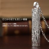 ハワイアンジュエリー ネックレス スクロール シルバー ネックレス 刻印 無料 誕生石入れ可 ロングバー シンプル シルバー925 ギフトラッピング可能 チェーン 長さ選べる メンズ レディース プレゼント ハロウィン 【品番：CG-SP2956】