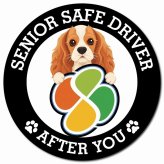 カーサイン 高齢者マーク SENIOR SAFE DRIVER イングリッシュコッカースパニエル マグネット 強力 直径13cm 肉球 日本製 車 ステッカー