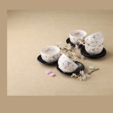 淡墨桜 茶托付湯呑揃 湯呑：磁器、茶托：PBT樹脂 美濃焼 やきものの里から、暮らしを贈ります。　ギフト 食器 セット テーブルウェア