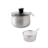 マルチポット 18cm ストレーナー付き 逸品物創 ステンレス 燕三条 日本製 2.9L 1台9役 片手鍋 湯切り 蒸し料理 揚げ物 茹でる 炊く 保存 IH対応 ガス対応 食洗機対応 ガラス蓋 多用途鍋 作り置き 新生活 結婚祝い 敬老の日 ギフト