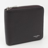 モンテスピガ　monte SPIGA　ラウンドファスナー二つ折り財布　MOSMSP701DBR　ダークブラウン　濃茶　シュリンクレザー　牛革　ジップアラウンド ウォレット