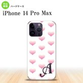 iPhone14 ProMax iPhone14 Pro Max スマホケース 背面ケース ハードケース ハート A 白 ピンク +アルファベット 2022年 9月発売 nk-i14pm-118i