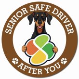 カーサイン 高齢者マーク SENIOR SAFE DRIVER ドーベルマン マグネット 強力 直径13cm 肉球 日本製 車 ステッカー