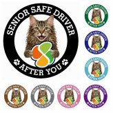 カーサイン 高齢者マーク SENIOR SAFE DRIVER ラパーマ ステッカー シール 直径13cm 肉球 日本製 車