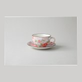 色絵バラ(ピンク)コーヒー碗皿 陶器 美濃焼 やきものの里から、暮らしを贈ります。　ギフト 食器 セット テーブルウェア