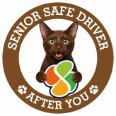 カーサイン 高齢者マーク SENIOR SAFE DRIVER ハバナブラウン ステッカー シール 直径13cm 肉球 日本製 車