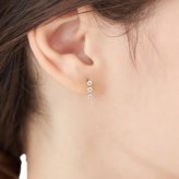 カナルヨンドシー Canal 4℃ カナル4℃ ピアス K10ピンクゴールド 3石 キュービックジルコニア レディース