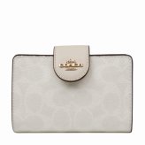 送料無料 コーチ COACH アウトレット 敬老の日 レディース 財布 二つ折り財布 CW786 IMXU5(ホワイト×チョーク) シグネチャー (プレゼント ブランド コンパクト 人気)