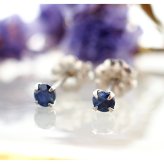 セカンドピアス チタン つけっぱなし 純チタン 天然石 3mm サファイアほか貴石 プレゼント