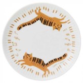 プレート TABBY'S MUSIC トラネコ 猫柄 磁器 皿 プレート 音楽モチーフ おしゃれ インテリア雑貨 ティータイム カフェ風 ギフト プレゼント セトクラフト
