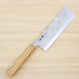 菜切ステンレス包丁　165mm 両刃 銀紙三号 オリーブ八角柄 梨地仕上げ 日本製 徳蔵刃物 【TOKUZO KNIVES】 JAPAN Kitchen Knives 包丁 ほうちょう ホウチョウ 切れ味 家庭用 野菜 両刃 お手入れ簡単 錆に強い プレゼント ギフト 贈り物 一生モノ ステンレス INOX・イノックス
