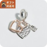 パンドラ PANDORA Heart Padlock Double Dangle Charm ブレスレットチャームダングルチャームレディース 780087c01 シルバー ローズゴールド
