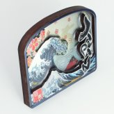 木製フレームマグネット 浮世絵（パノラマ） 立体マグネット 3D お土産 日本 土産 souvenir JAPAN Magnets ご当地 外国人 スーベニア ジャパン