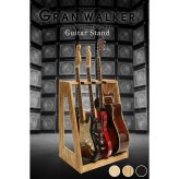 【レビュー投稿で保証120日】GRAN WALKER グランウォーカー 木製ギタースタンド 3本 5本 ギターラック 小物収納付き アコギ エレキ ベース 楽器 楽器収納