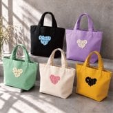 【名入れ 刺繍】もこもこ刺繍 トートバッグL《ハート型ネーム》(トート トートバッグ 名入れ オリジナル ギフト プレゼント 誕生日 通勤 通学 習い事 部活 手さげ コットン キャンバス エコバッグ シンプル かわいい A4サイズ ミニトート お母さん おばあちゃん マザーズバッグ) 