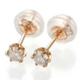 ダイヤモンドピアス K18 ピンクゴールド 0.2ct 一粒 シンプル 18金 レディース ジュエリー アクセサリー ギフト プレゼント 贈り物 記念日 誕生日