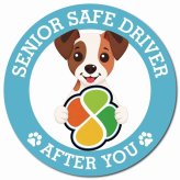 カーサイン 高齢者マーク SENIOR SAFE DRIVER ジャックラッセルテリア マグネット 強力 直径13cm 肉球 日本製 車 ステッカー