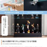 収納家具 ラック 段差式 コレクションボードコレクションケース コレクション収納 キュリオケース コレクション 展示棚 展示ケース ガラス棚 背面ミラー フィギュア 完成品 木製 木目調 ブラウン ホワイト 幅80cm×奥行24cm×高さ81.2cm