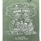 セサミストリート フラットトートバッグ カーキ
