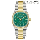 ブローバ スーパーセビーユ プレシジョニストクォーツ 腕時計 ブランド メンズ BULOVA 98A336 アナログ 翡翠 ゴールド