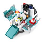 誕生日プレゼント Hola Toys オラトイズ 飛び出す白バイ 自分で走る パトカー 警察 おもちゃ はたらく車 働く車 乗り物 サイレン 音が鳴る 光る メロディ 70種類以上の音 自動走行 ごっこ遊び 信号機 人形付き 知育玩具 1歳半 18カ月 2歳 3歳 男の子 女の子 お祝い ギフト