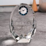  結婚祝 周記念 誕生祝 退職祝 長寿記念 クリスタル時計 DT-23 大サイズ 青時計 名入れ無料