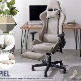 オフィスチェア ゲーミングチェア ファブリック オットマン デスクチェア おしゃれ 椅子 イス チェア リクライニング PCチェア テレワーク 在宅ワーク 疲れにくい 疲れない ヘッドレスト ファブリス Spiel シュピール ウレタン 新生活