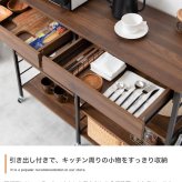 食器棚 キッチン収納 キッチンラック 約幅120cm ホワイト 白 ナチュラル ブラウン キッチンカウンター ロータイプ 大型レンジ対応 レンジラック 一人暮らし キッチンボード スリム 便利 家電収納 キッチンワゴン 収納 ：