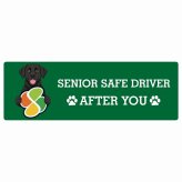 カーサイン 高齢者マーク SENIOR SAFE DRIVER ラブラドール ステッカー シール 長方形 15x5cm 肉球 日本製 車